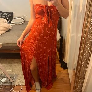 Skylar + Madison Strapless red maxi